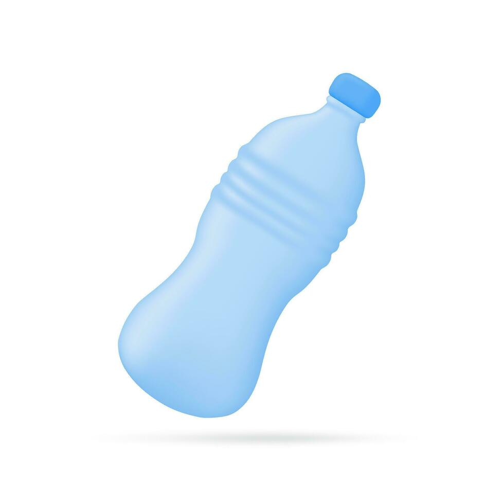plástico água garrafa plástico redução conceito para a planeta. 3d ilustração. vetor