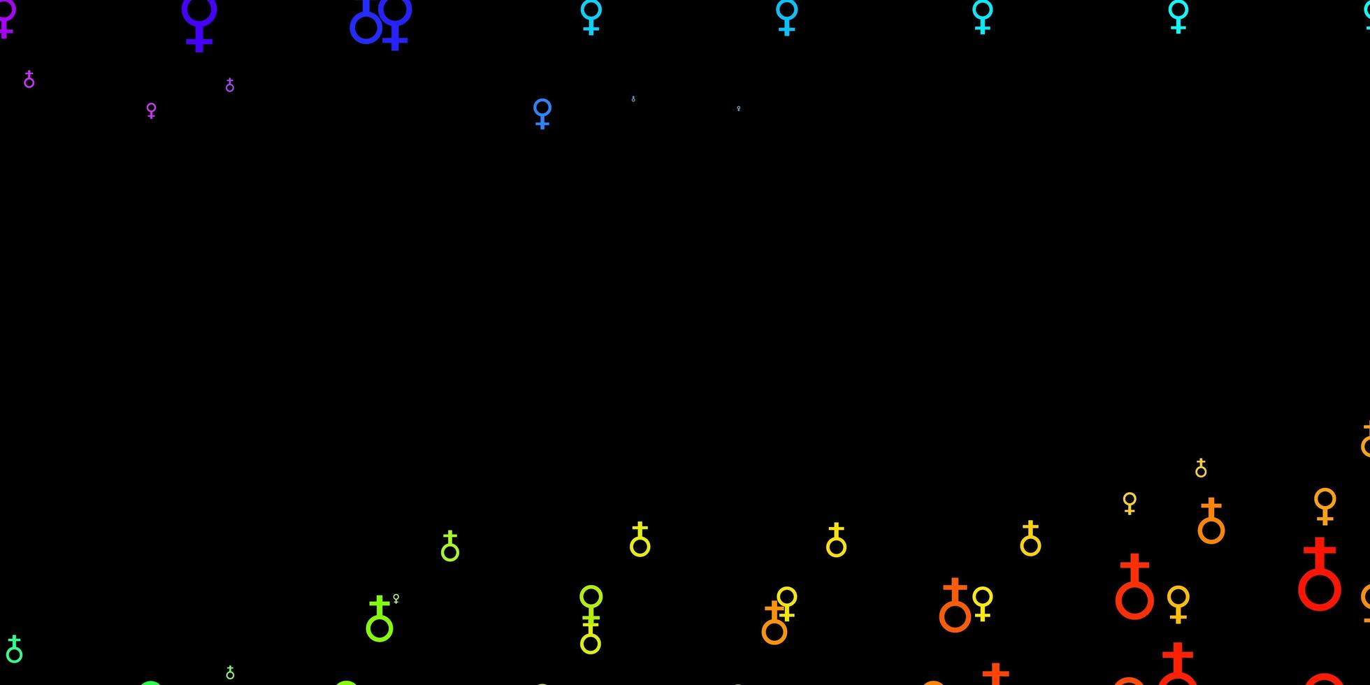 pano de fundo multicolorido de luz com símbolos de poder feminino vetor