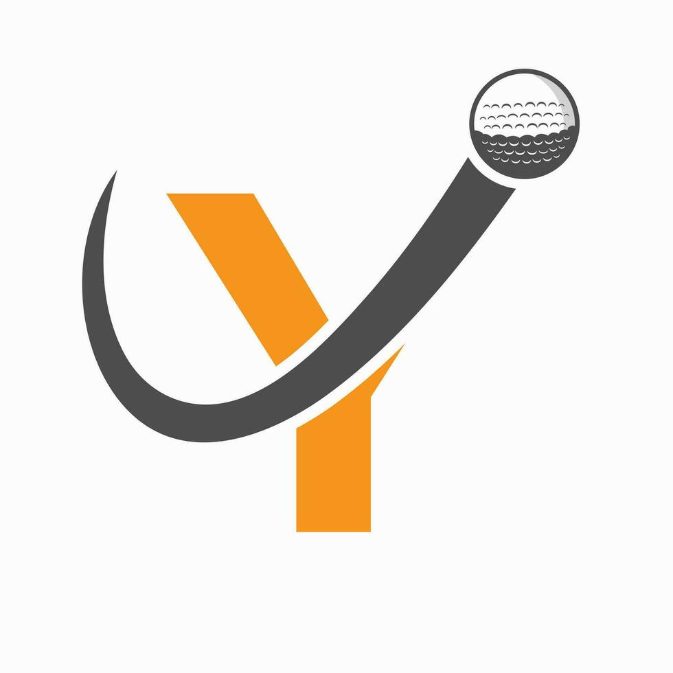 inicial carta y golfe logotipo Projeto. inicial hóquei esporte Academia sinal, clube símbolo vetor