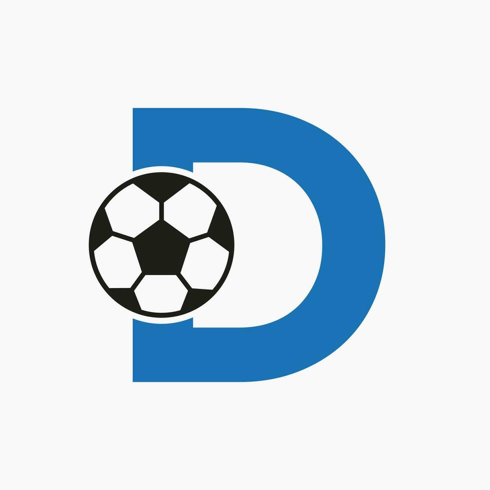 inicial carta d futebol logotipo. futebol logotipo Projeto vetor modelo