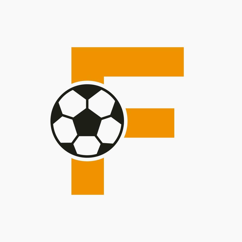 inicial carta f futebol logotipo. futebol logotipo Projeto vetor modelo