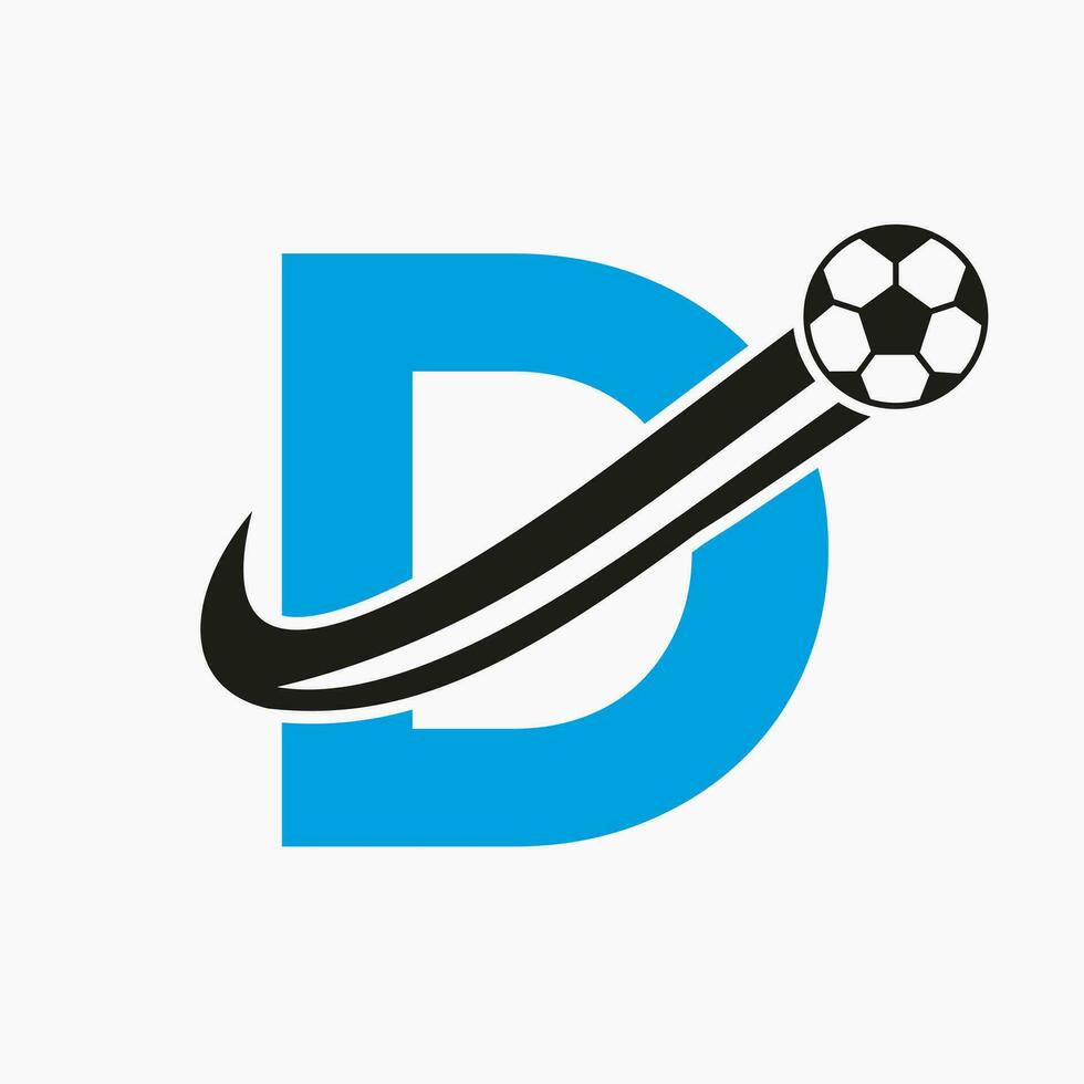 inicial carta d futebol logotipo. futebol logotipo conceito com comovente futebol ícone vetor