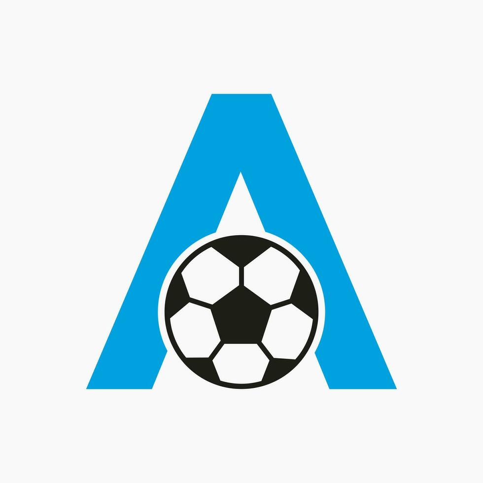 inicial carta uma futebol logotipo. futebol logotipo Projeto vetor modelo