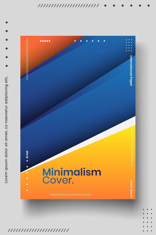 modelo de design de capa definido com linhas abstratas moderno estilo gradiente de cores diferentes no fundo vetor