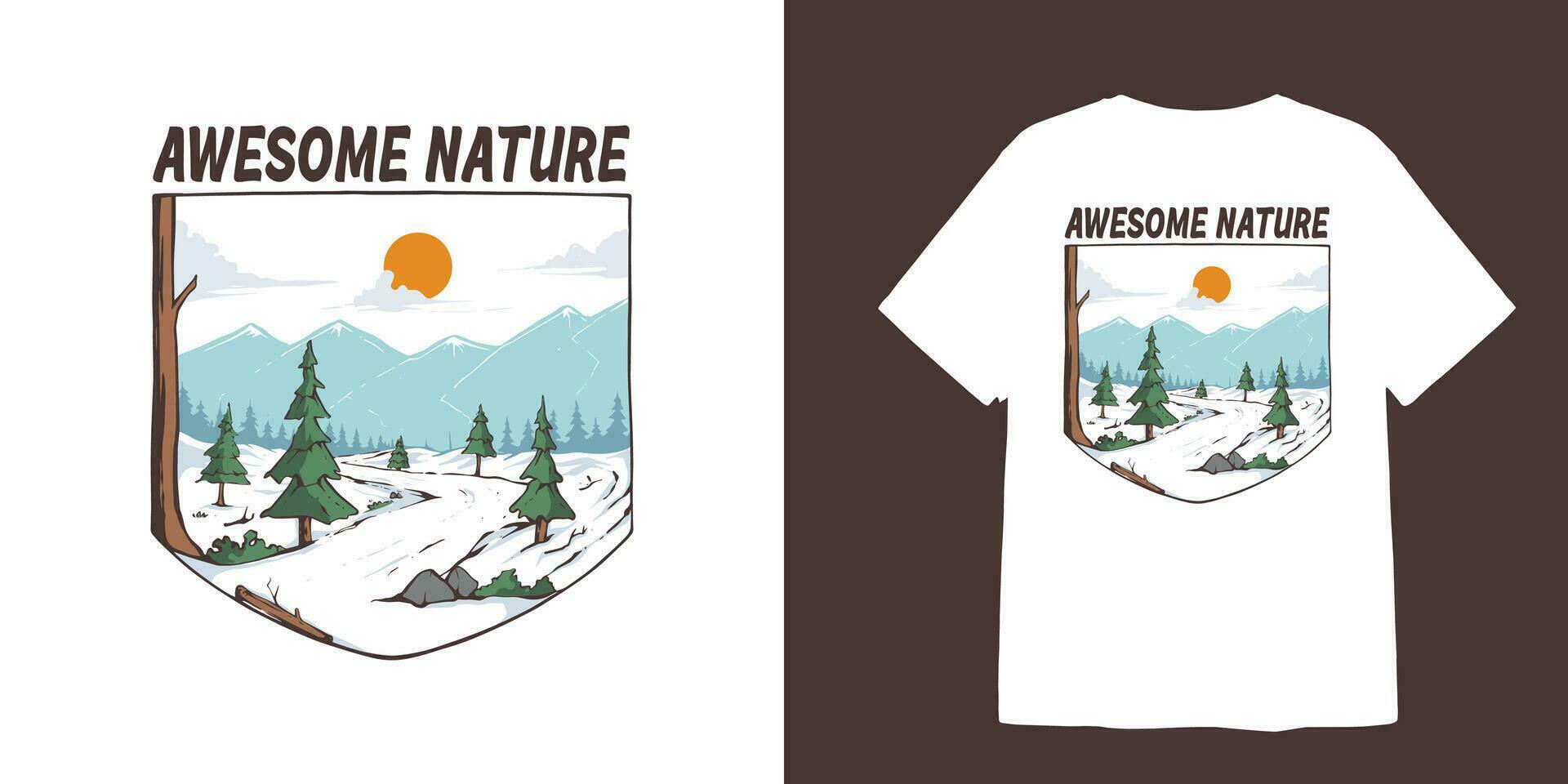 impressionante natureza vintage t camisa Projeto vetor