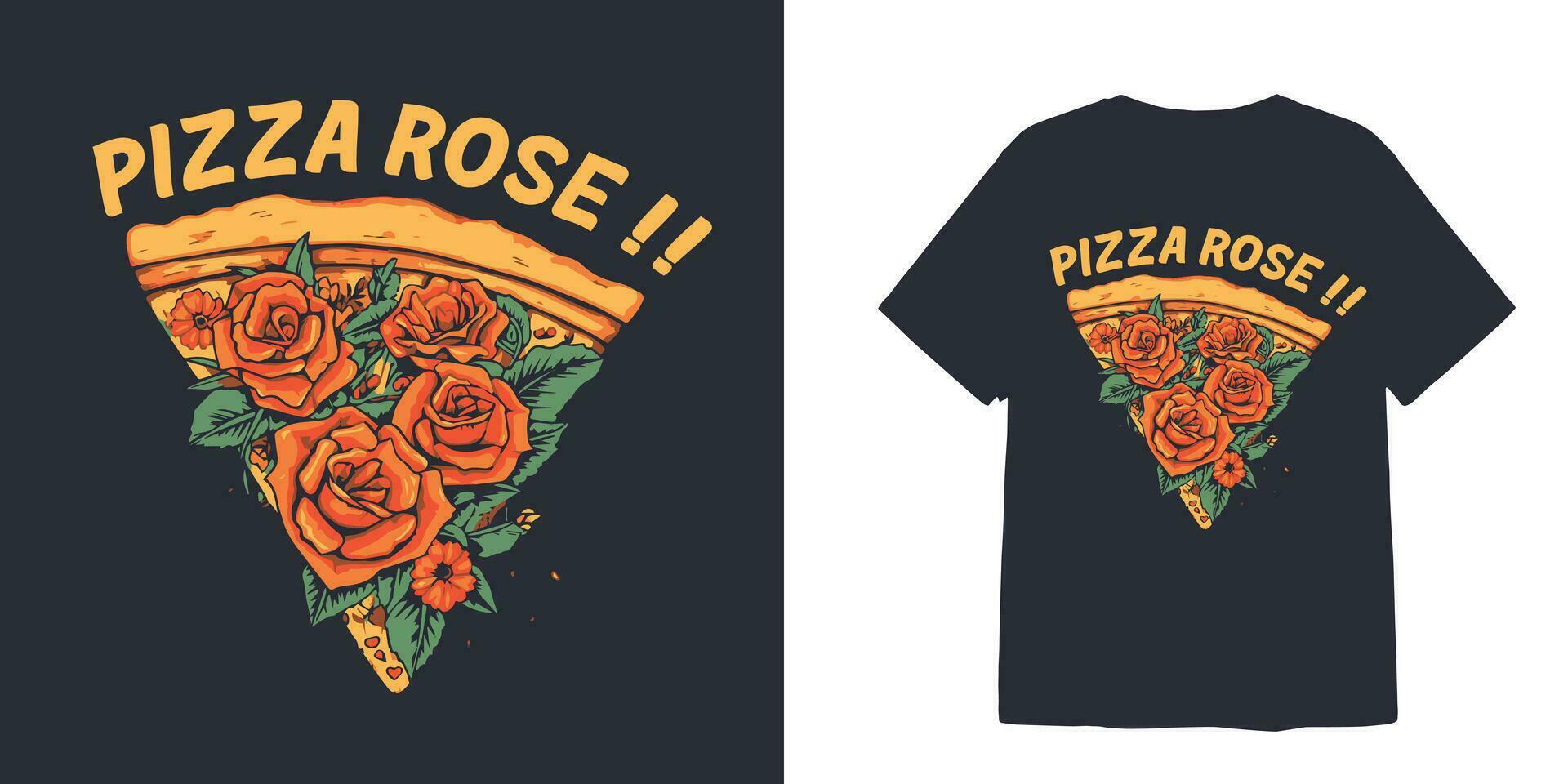 pizza rosa ilustração t camisa Projeto e adesivo vetor