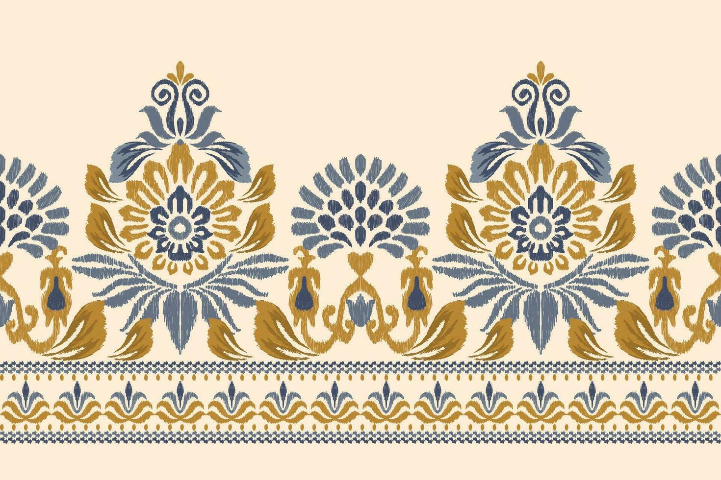 ikat floral paisley bordado em creme plano de fundo.ikat étnico oriental padronizar tradicional.asteca estilo abstrato vetor ilustração.design para textura,tecido,vestuário,embrulho,decoração,canga,cachecol