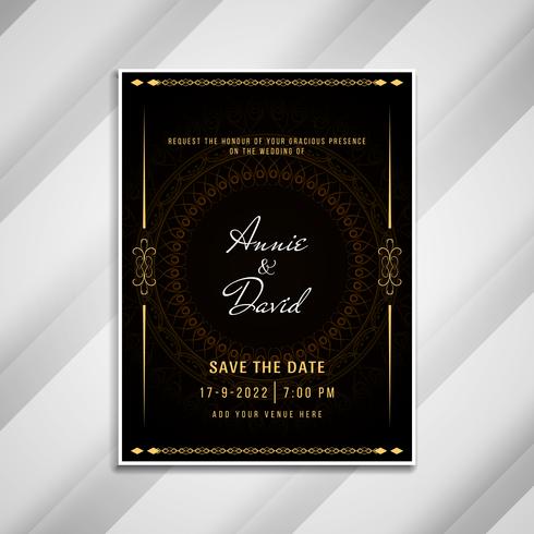 Convite de casamento abstrato design elegante cartão vetor