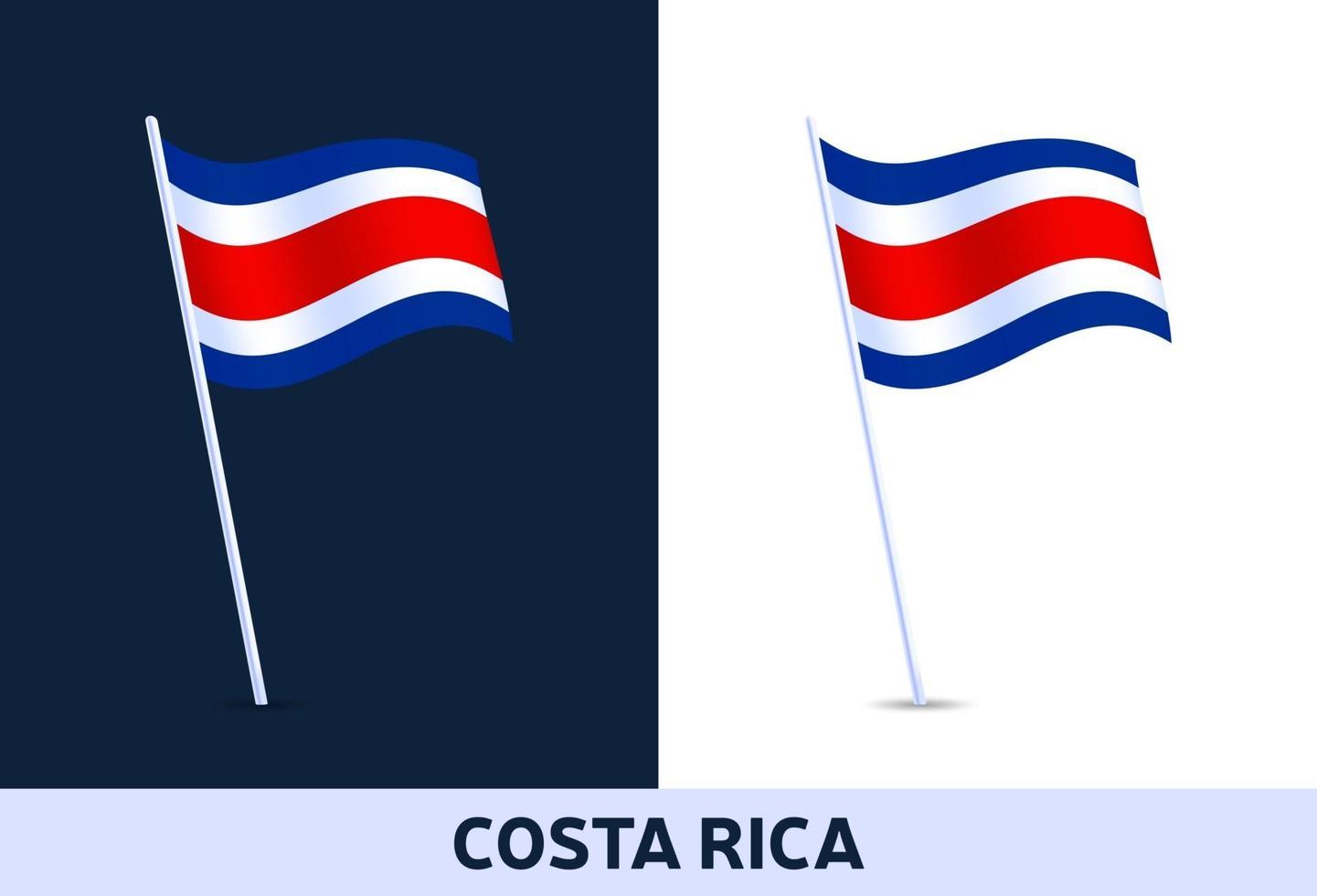 vetor costa rica acenando a bandeira nacional da itália, isolada em um fundo branco e escuro.