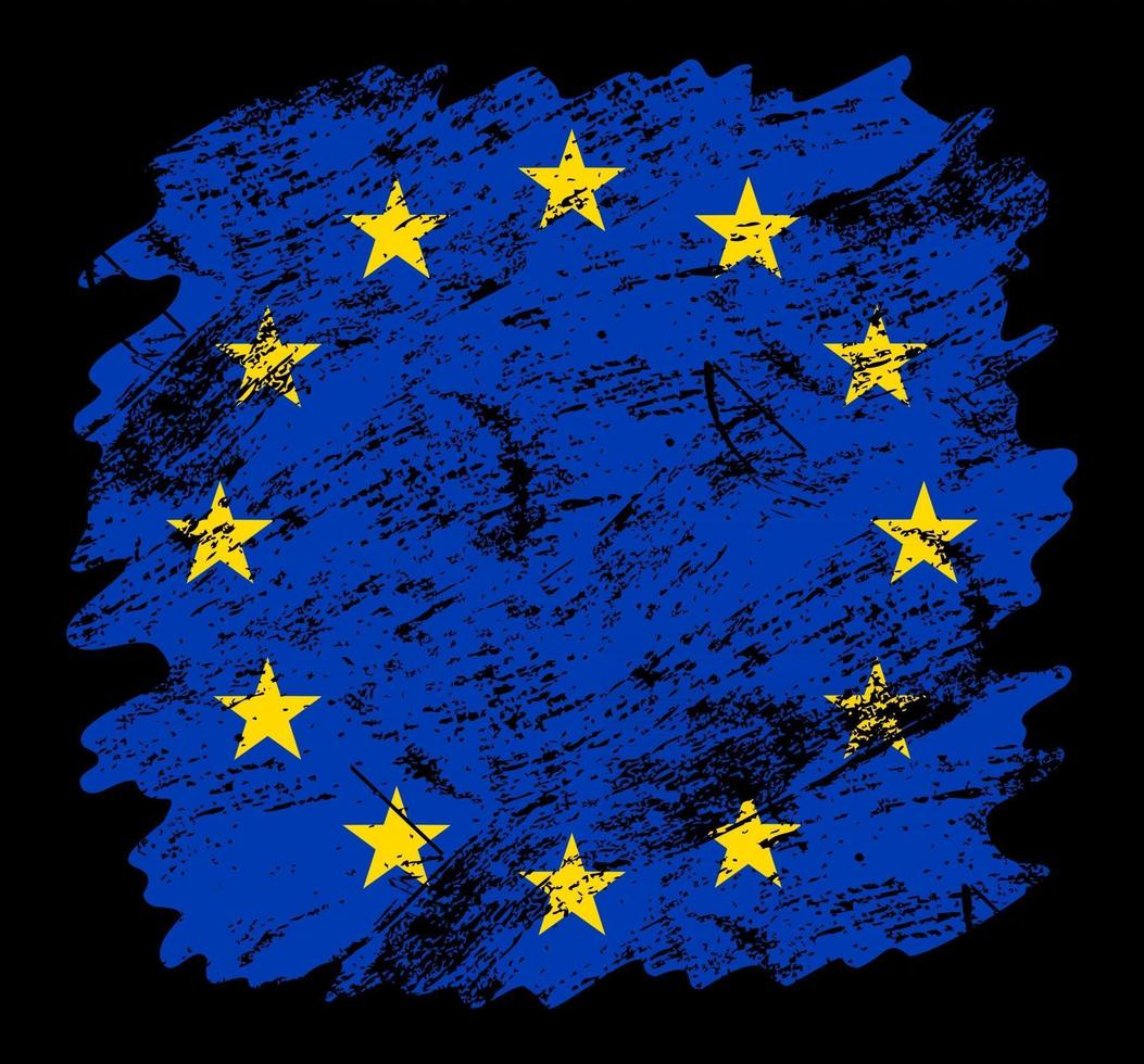 Fundo de escova de grunge de bandeira da União Europeia vetor