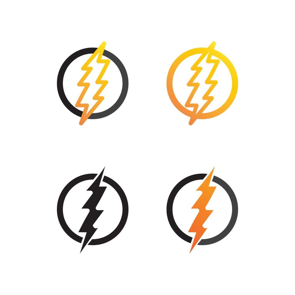 logotipo e símbolos do ícone de relâmpago elétrico do vetor