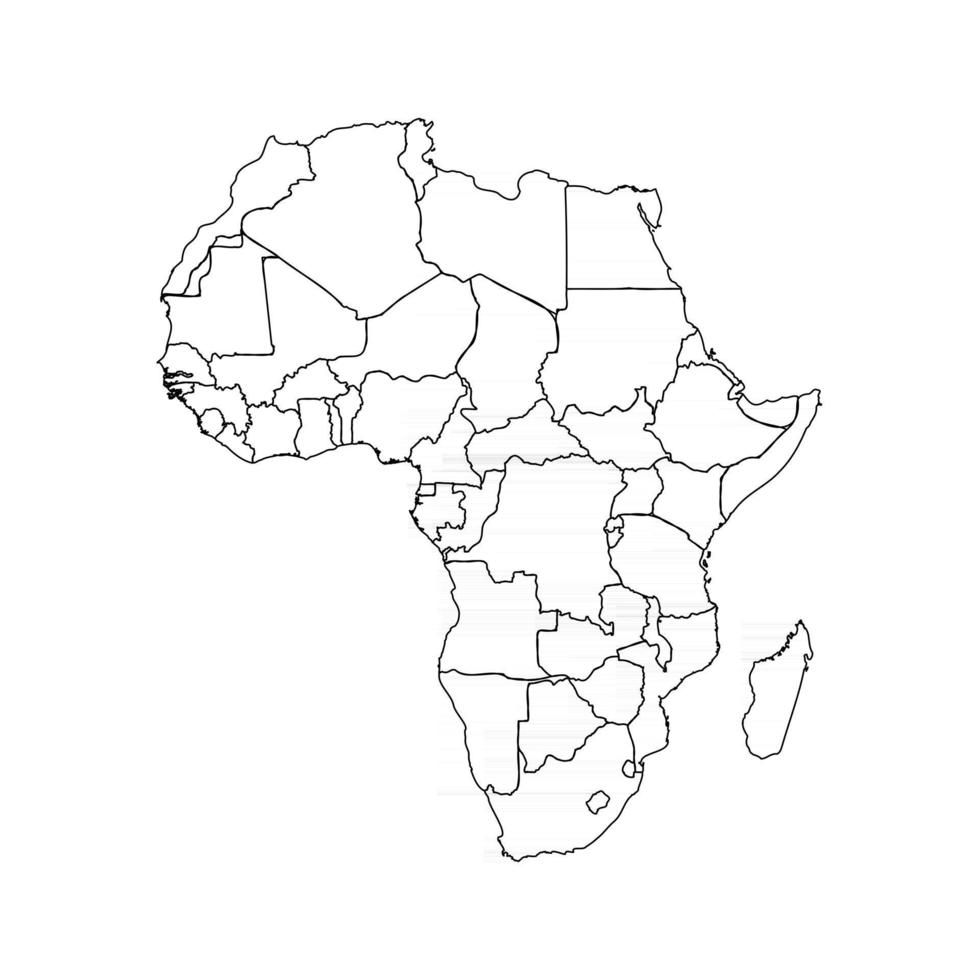 doodle mapa da áfrica com países vetor