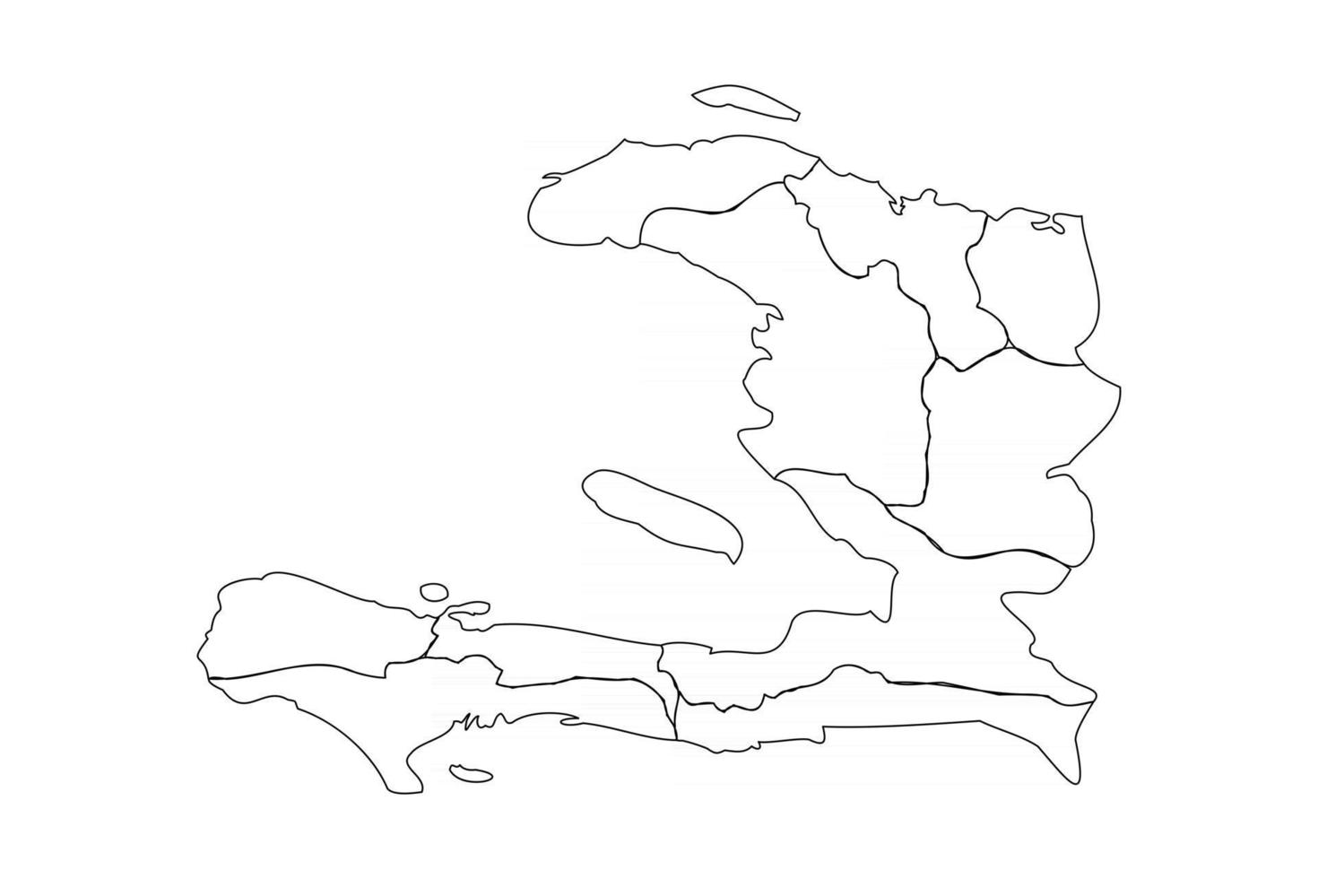 mapa do doodle do haiti com estados vetor