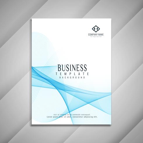 Design de modelo de folheto abstrato ondulado de negócios vetor