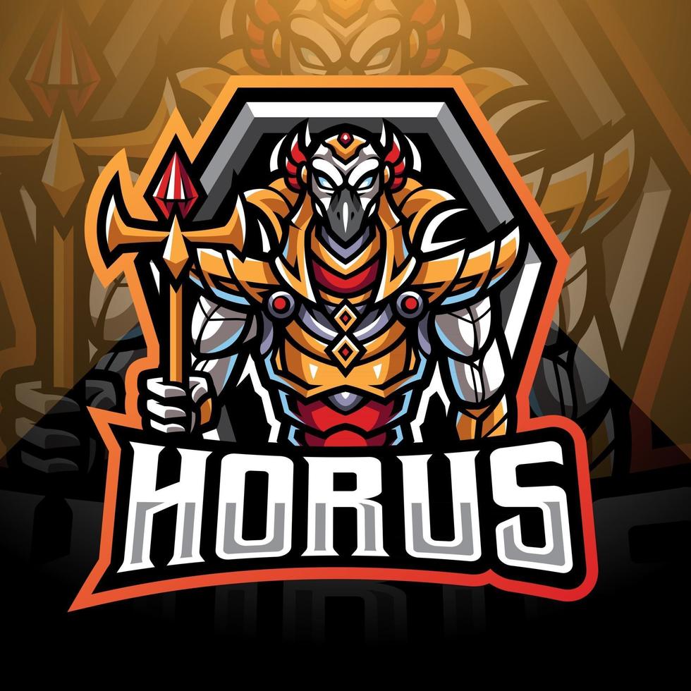 design do logotipo do mascote horus esport vetor
