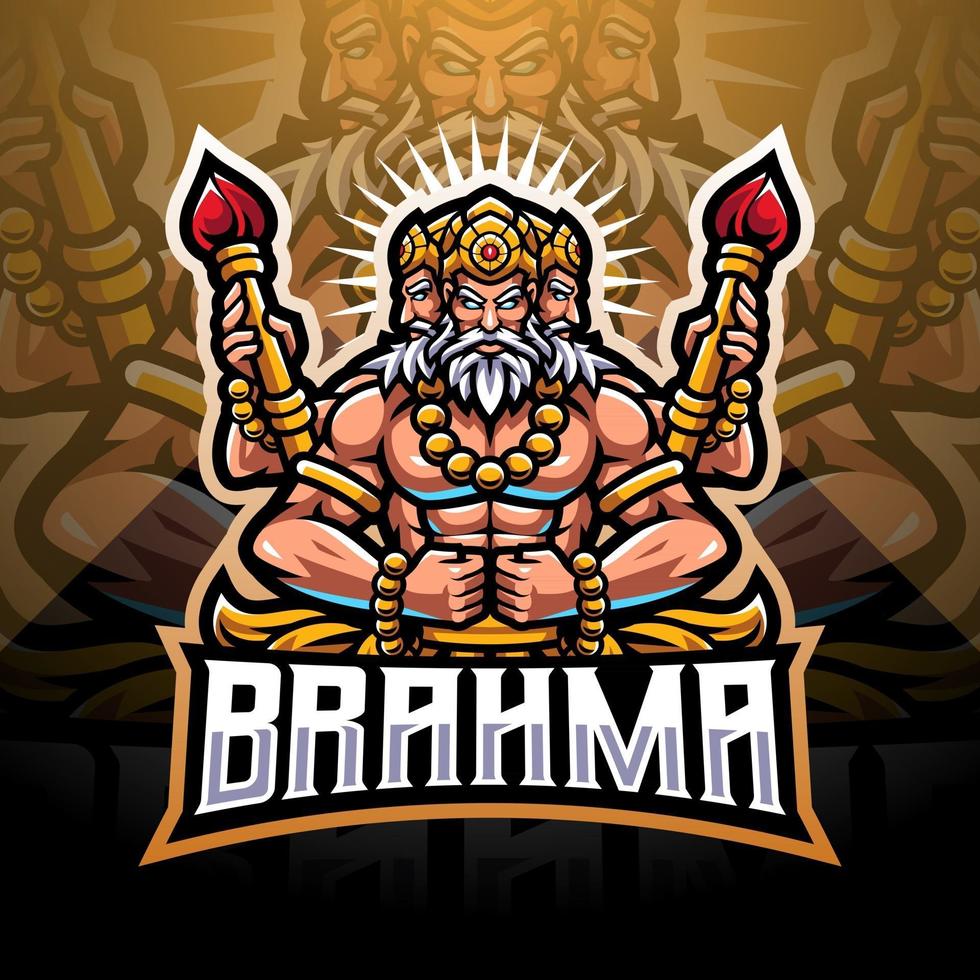 design do logotipo do mascote brahma esport vetor