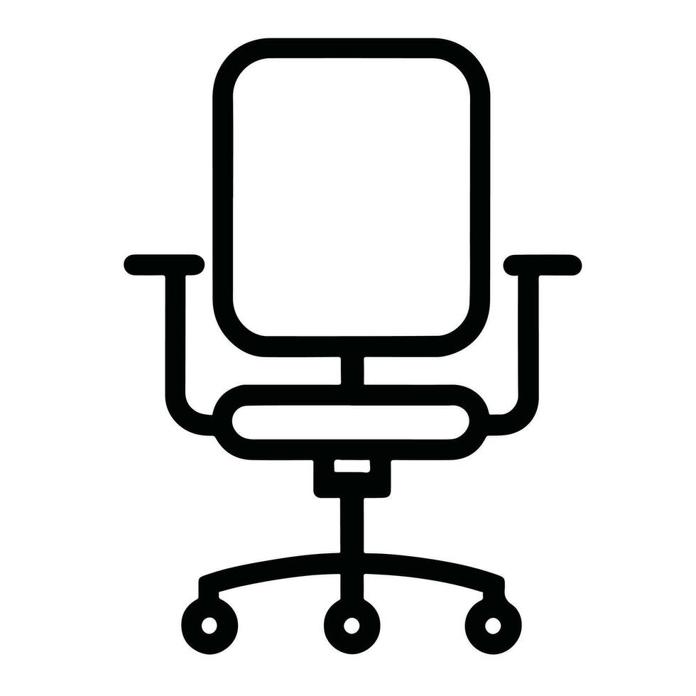linha escritório cadeira ícone, mobília e escritório, poltrona sinal, vetor gráficos, linha padronizar em branco fundo