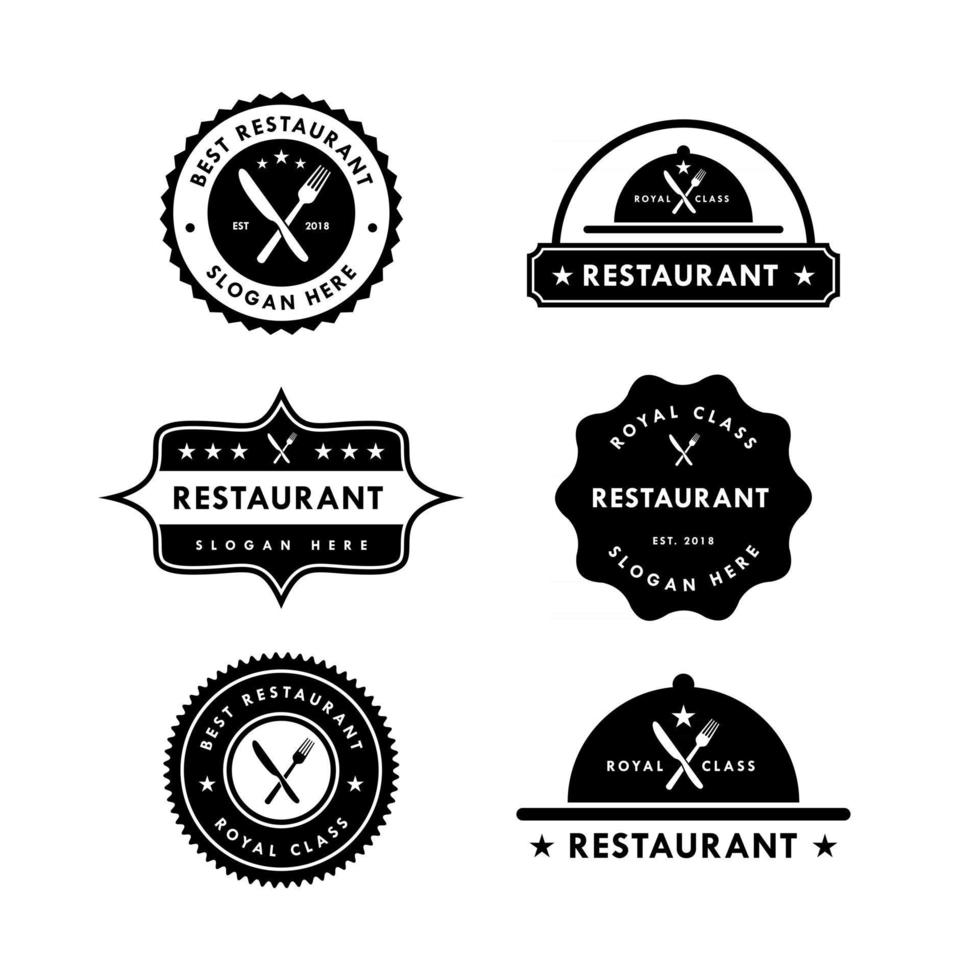 modelos de design de logotipo de restaurante e comida vetor