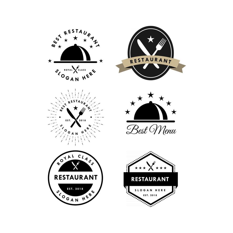 modelos de design de logotipo de restaurante e comida vetor