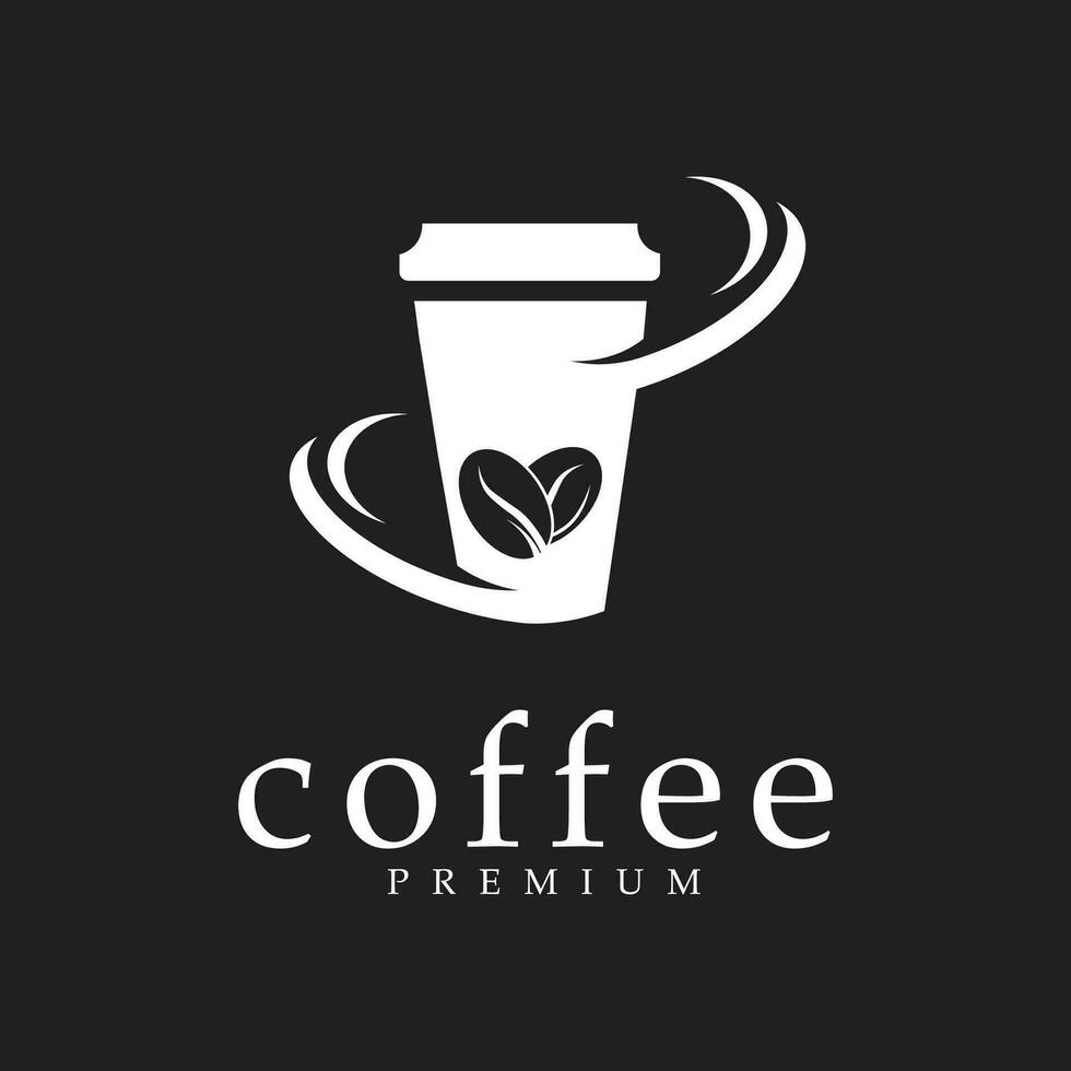café logotipo linha arte Projeto vetor