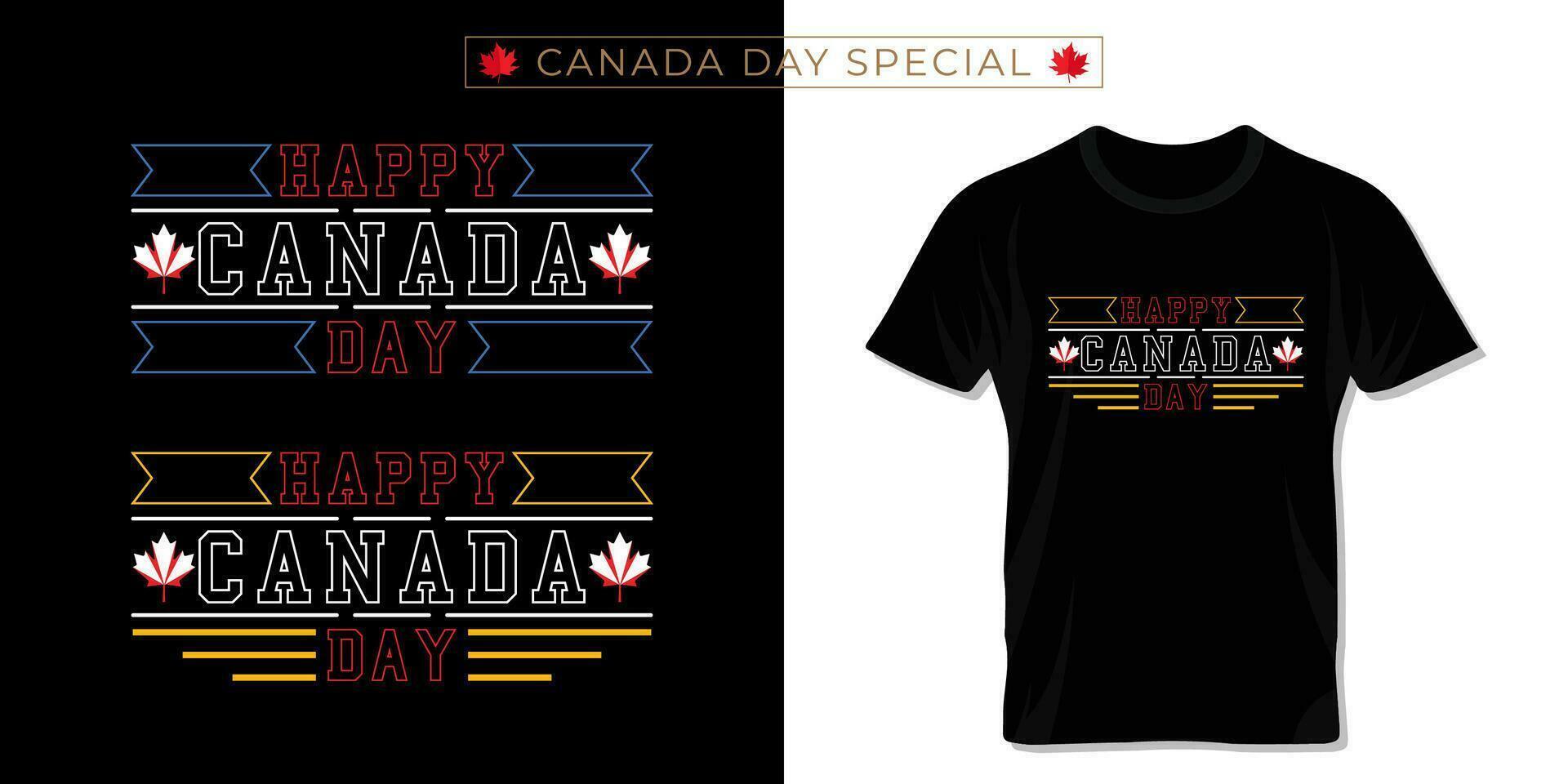 feliz Canadá dia tipografia t camisa Projeto para celebração do Canadá dia. vetor