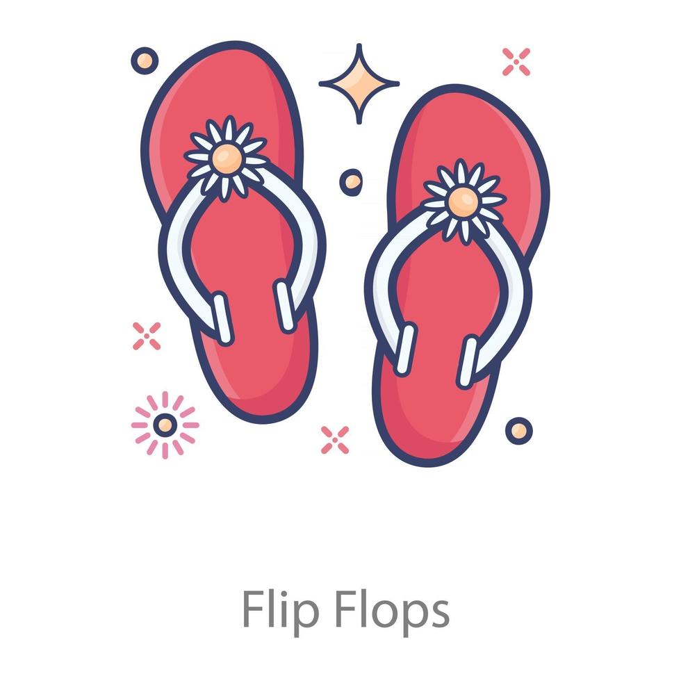 praia de flip flop vetor