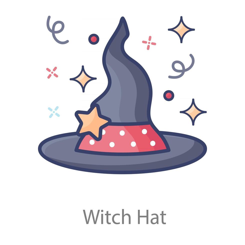desenho de chapéu de bruxa vetor