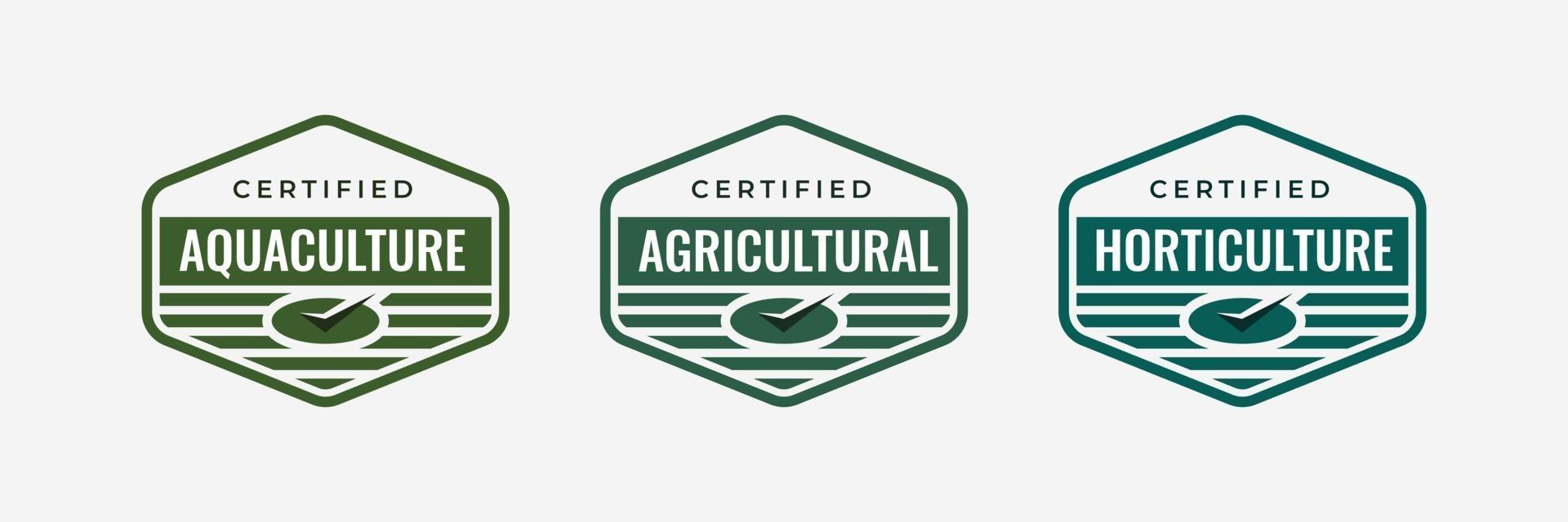design de logotipo de crachá certificado para agrotecnologia ou tecnologia agrícola empresa de treinamento crachá certificados ícone de vetor modelo de negócios de agricultura