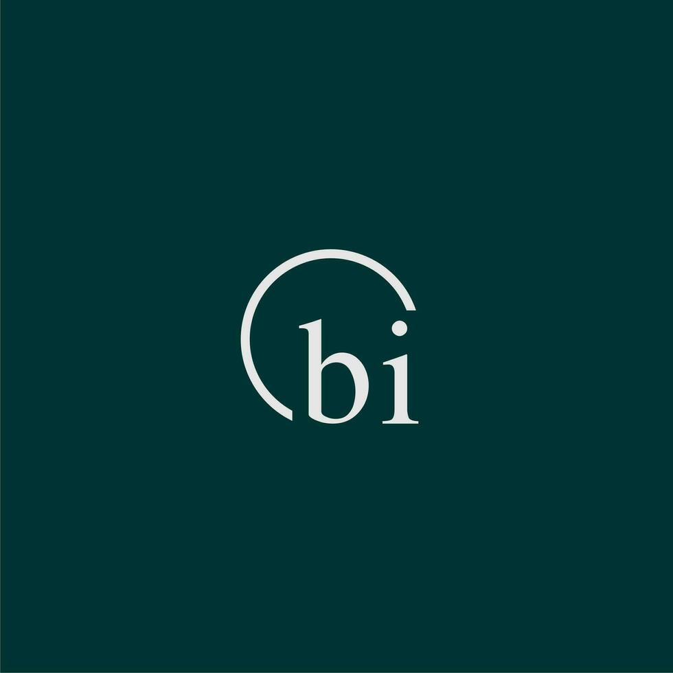 bi inicial monograma logotipo com círculo estilo Projeto vetor