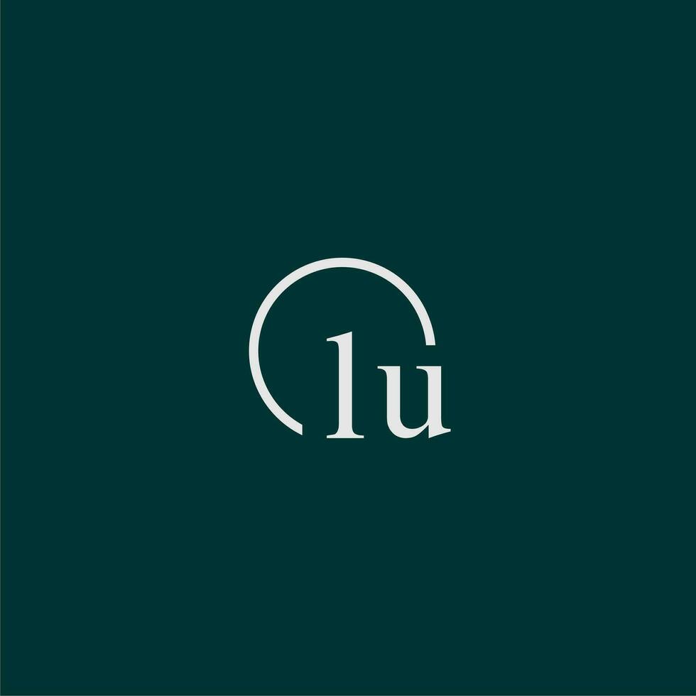 Lu inicial monograma logotipo com círculo estilo Projeto vetor