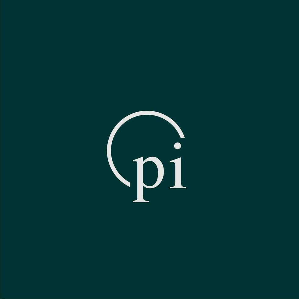 pi inicial monograma logotipo com círculo estilo Projeto vetor