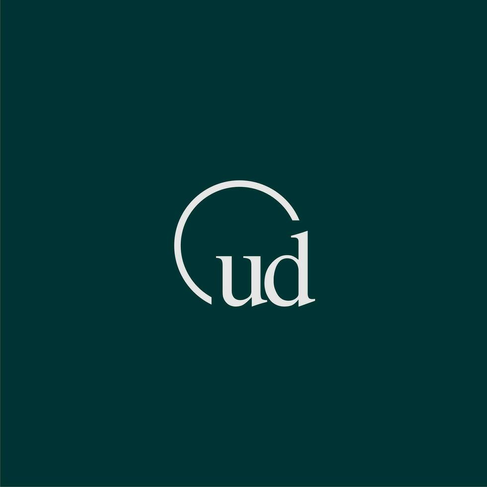 ud inicial monograma logotipo com círculo estilo Projeto vetor