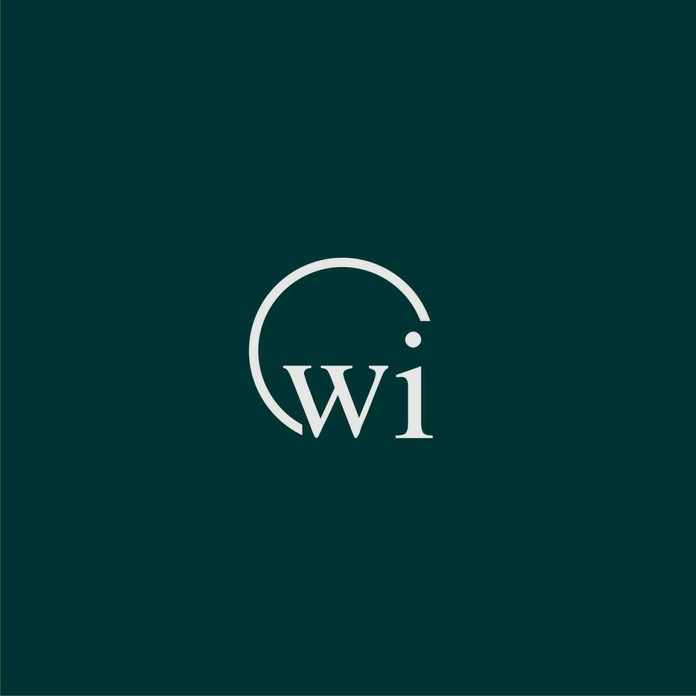 wi inicial monograma logotipo com círculo estilo Projeto vetor