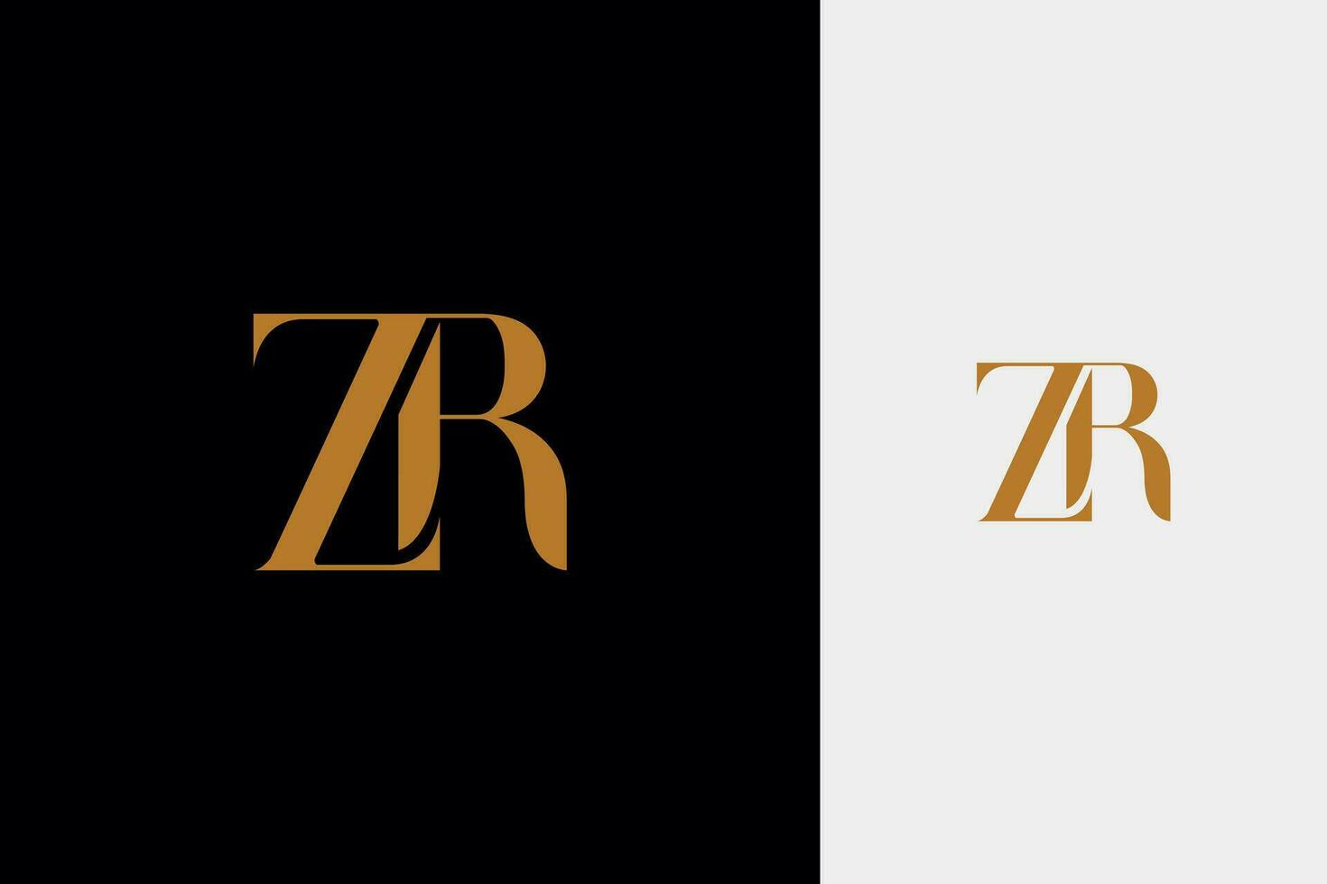 elegante simples mínimo luxo serifa Fonte alfabeto carta z combinado com carta r logotipo Projeto vetor