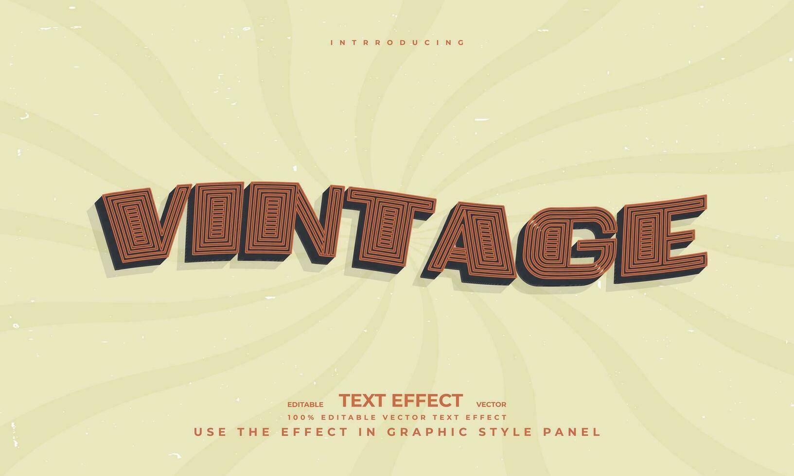 vintage retro grunge textura estilo editável colorida vetor texto efeito alfabeto Fonte tipografia