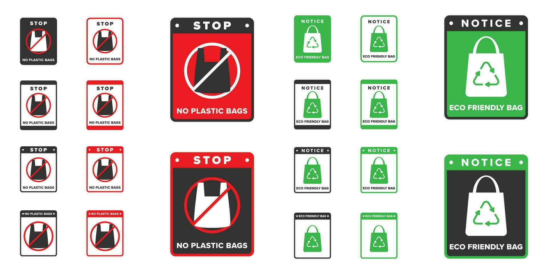 não plástico saco ícone placa Projeto vetor, ícone borda apelações não para usar plástico bolsas e eco amigáveis saco ícone placa vetor projeto, ícone borda apelações para usar eco amigáveis bolsas