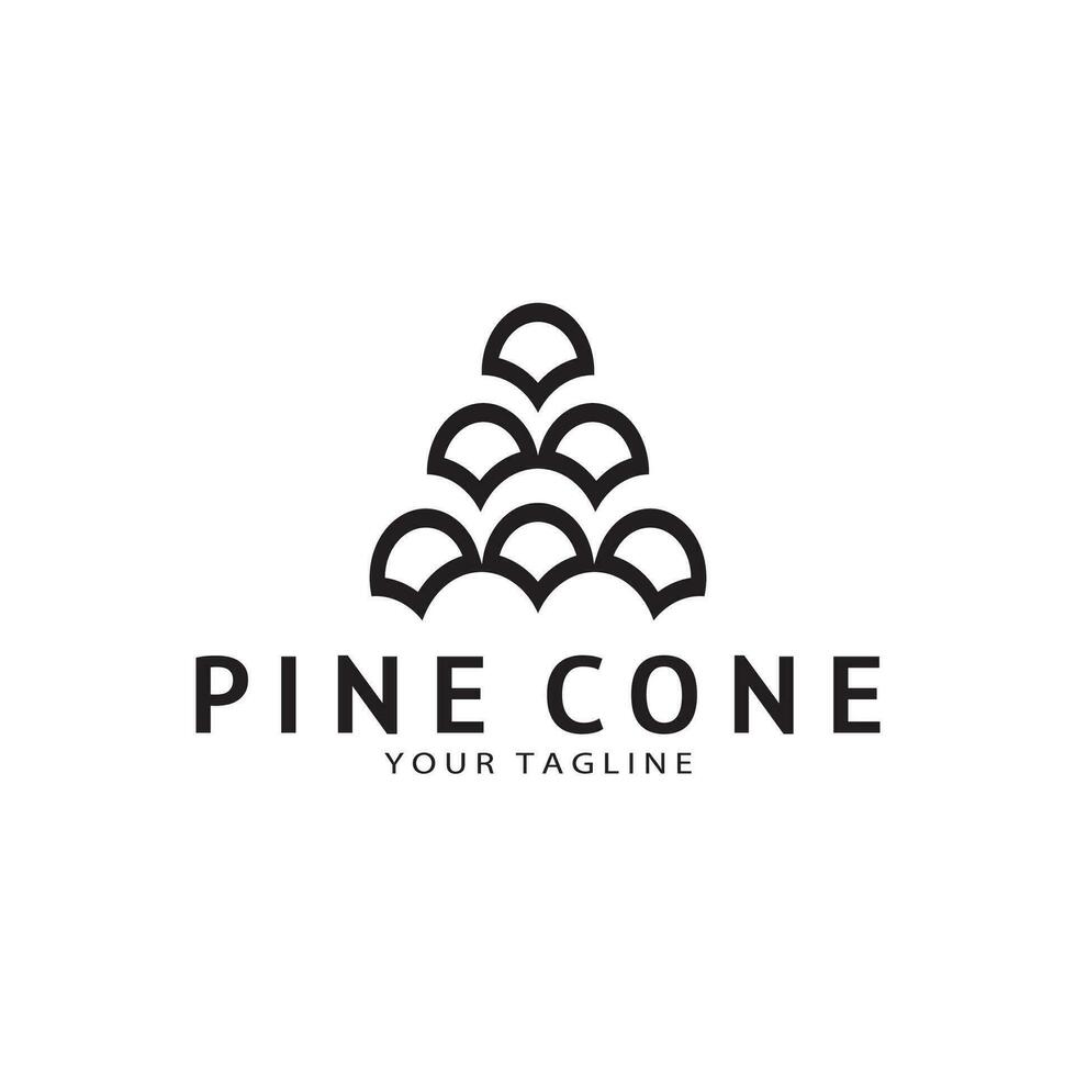 abstrato simples Pinha logotipo projeto, para negócio,crachá,brasão de armas,pinho plantação, pinheiro madeira indústria, ioga, spa, vetor