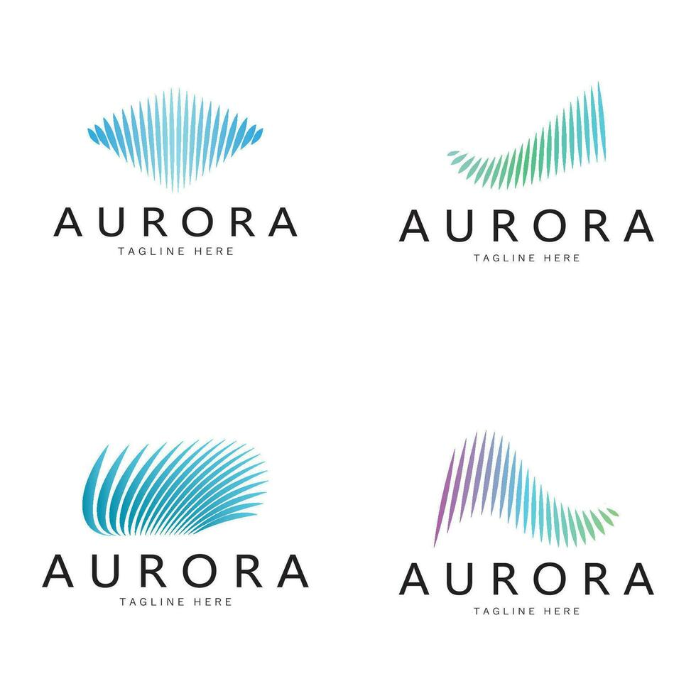 modelo de vetor de ilustração de ícone de design de logotipo aurora