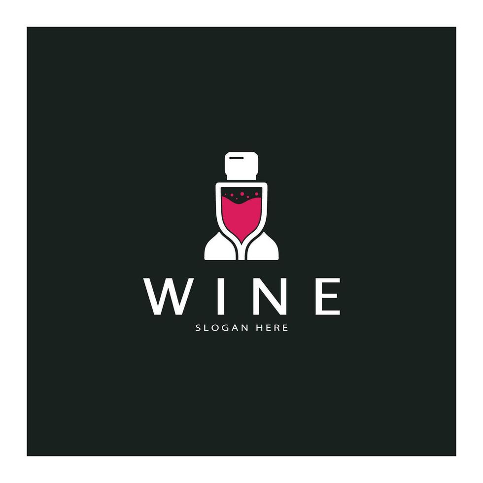 Modelo de design de logotipo de vinho. Ilustração em vetor de ícone-vetor