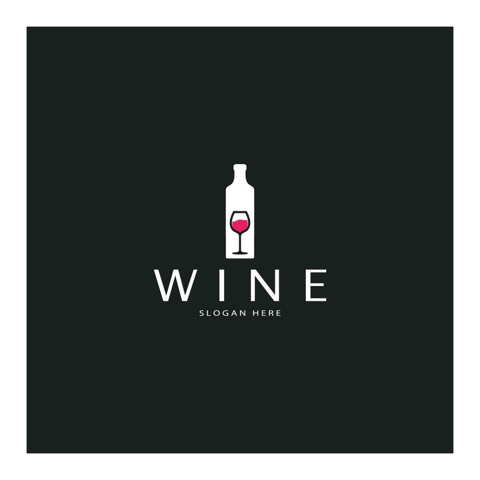 Modelo de design de logotipo de vinho. Ilustração em vetor de ícone-vetor