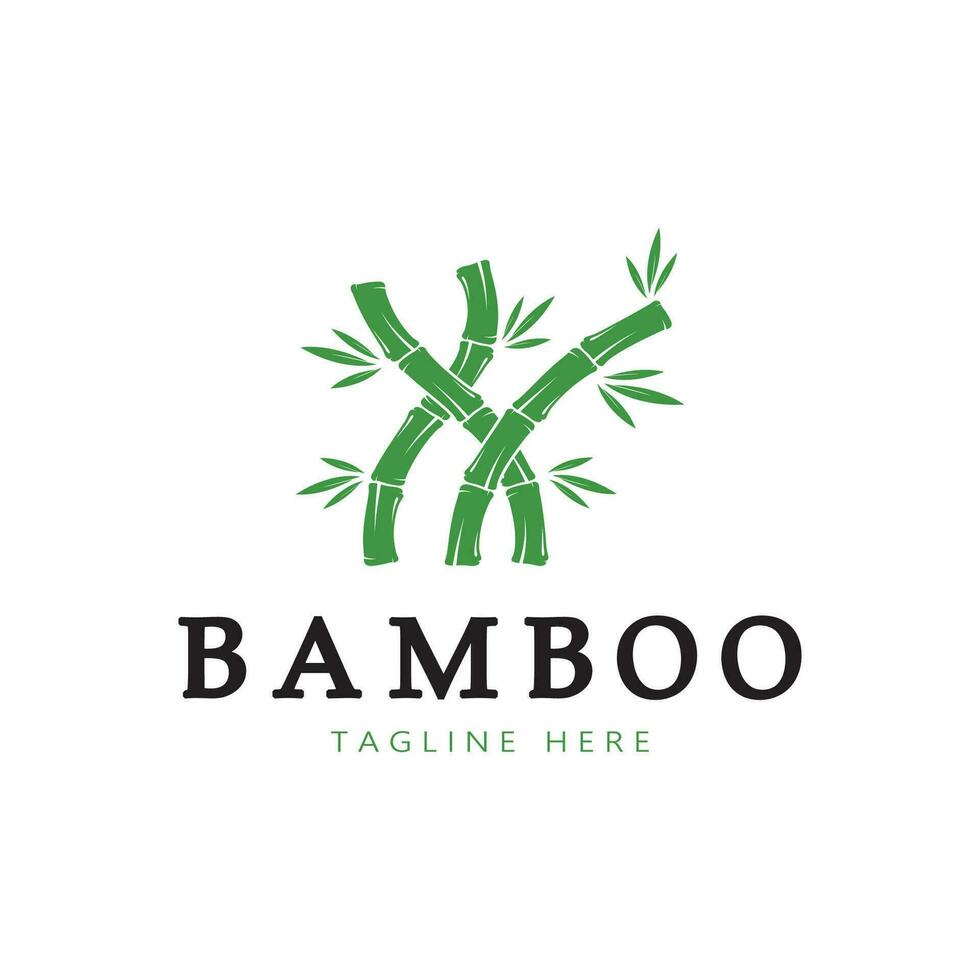 modelo de logotipo de bambu ilustração vetorial ícone design vetor