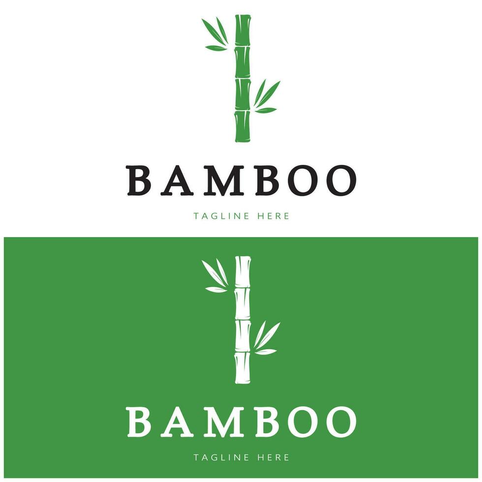 modelo de logotipo de bambu ilustração vetorial ícone design vetor