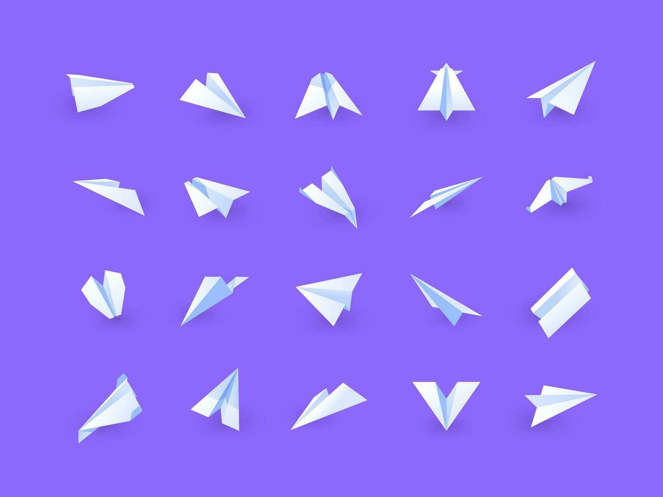 feito à mão avião. plano papel avião do vários formas, guardada origami avião formas, símbolo do mensagem Entrega e voar do imaginação. vetor conjunto