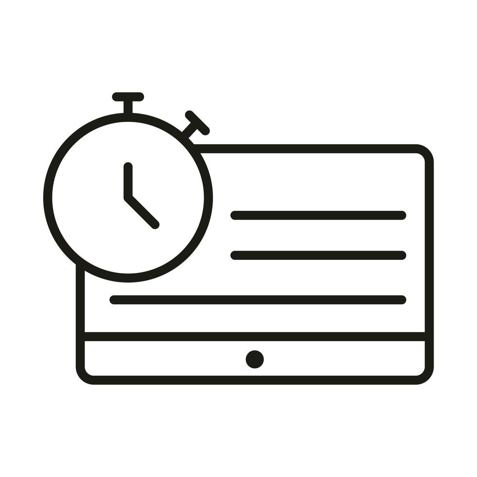 website clock time connection online educação e desenvolvimento ícone de estilo de linha de elearning vetor