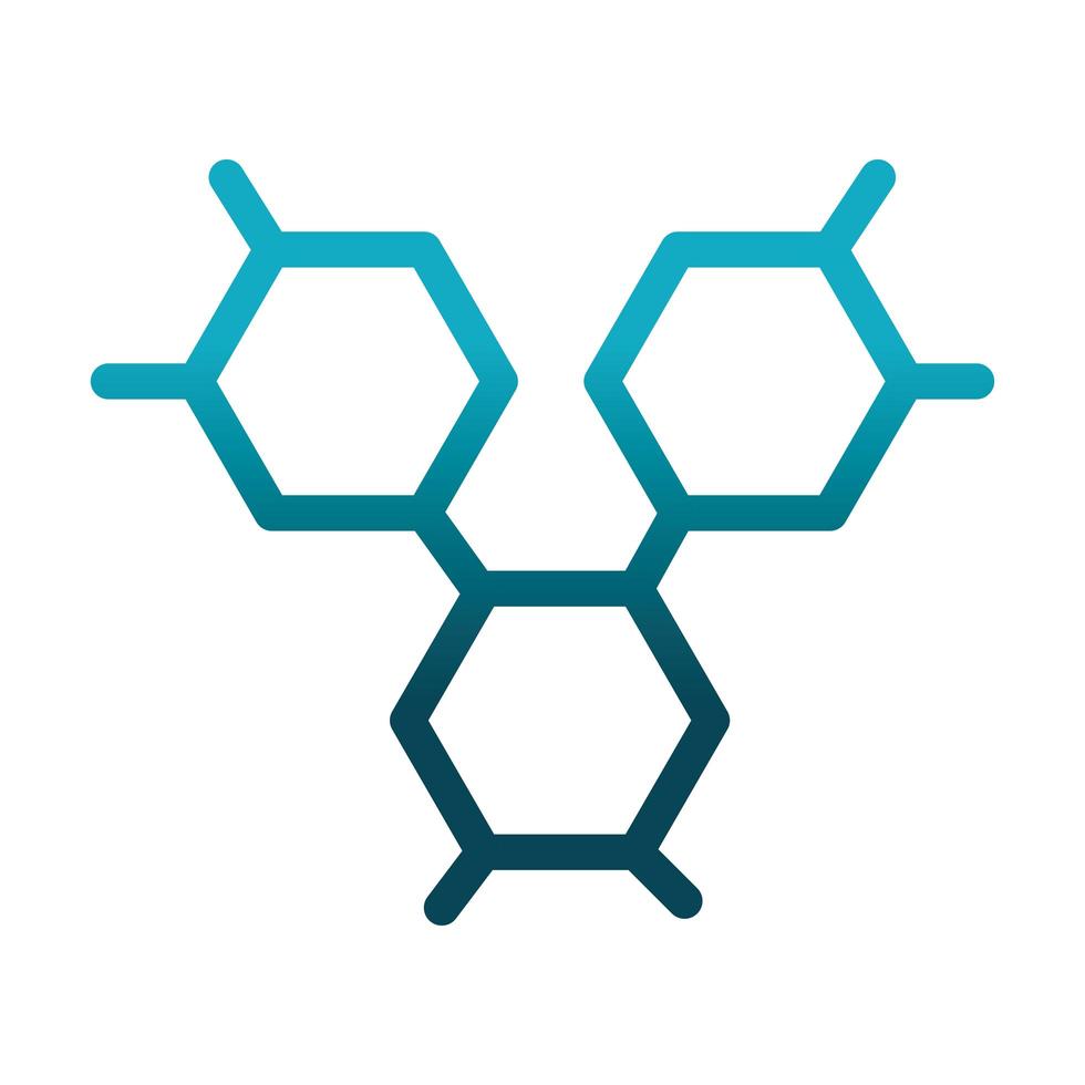 ícone de estilo gradiente de pesquisa e ciência do laboratório molecular de estrutura vetor