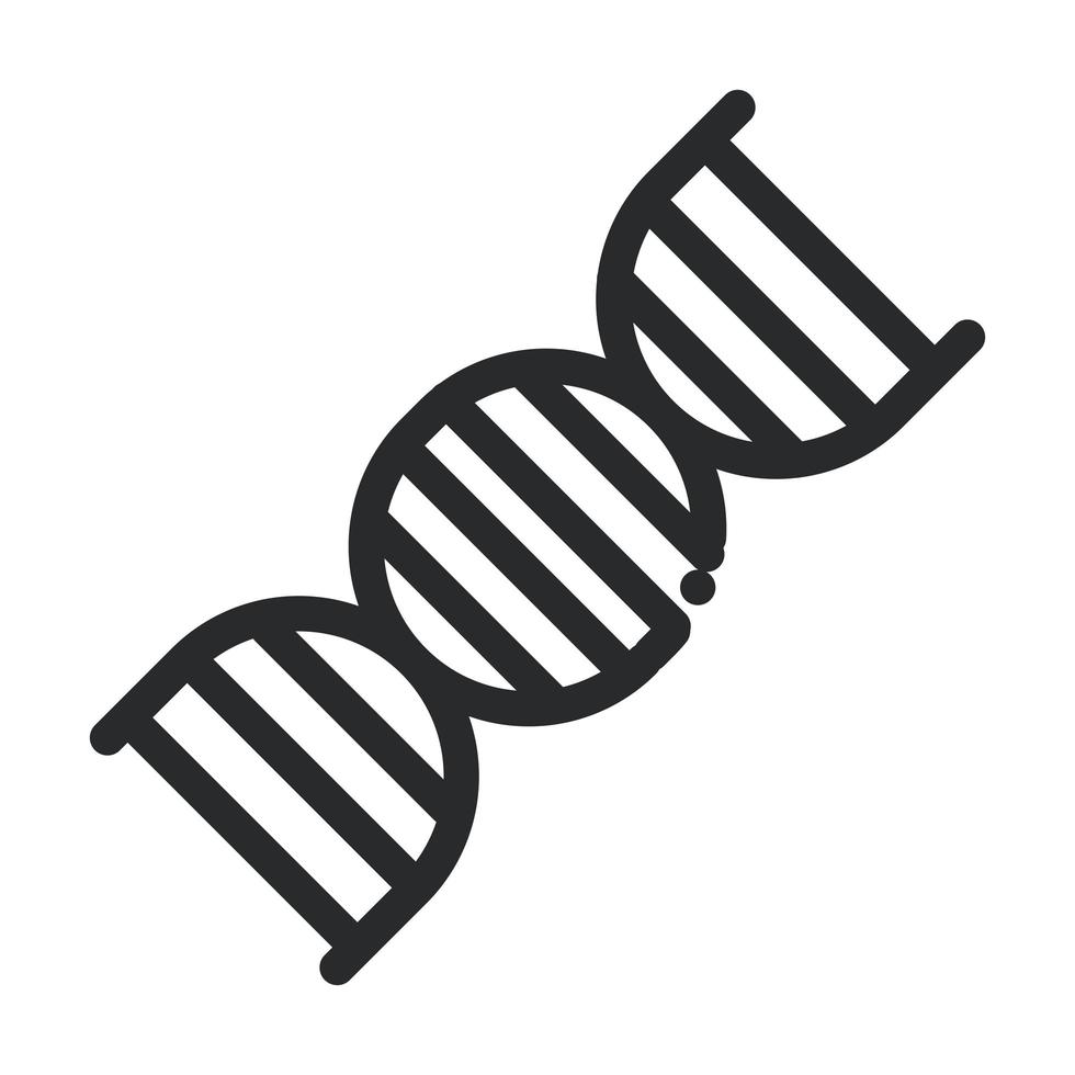 Molécula dna laboratório genético ícone de estilo de linha de pesquisa vetor