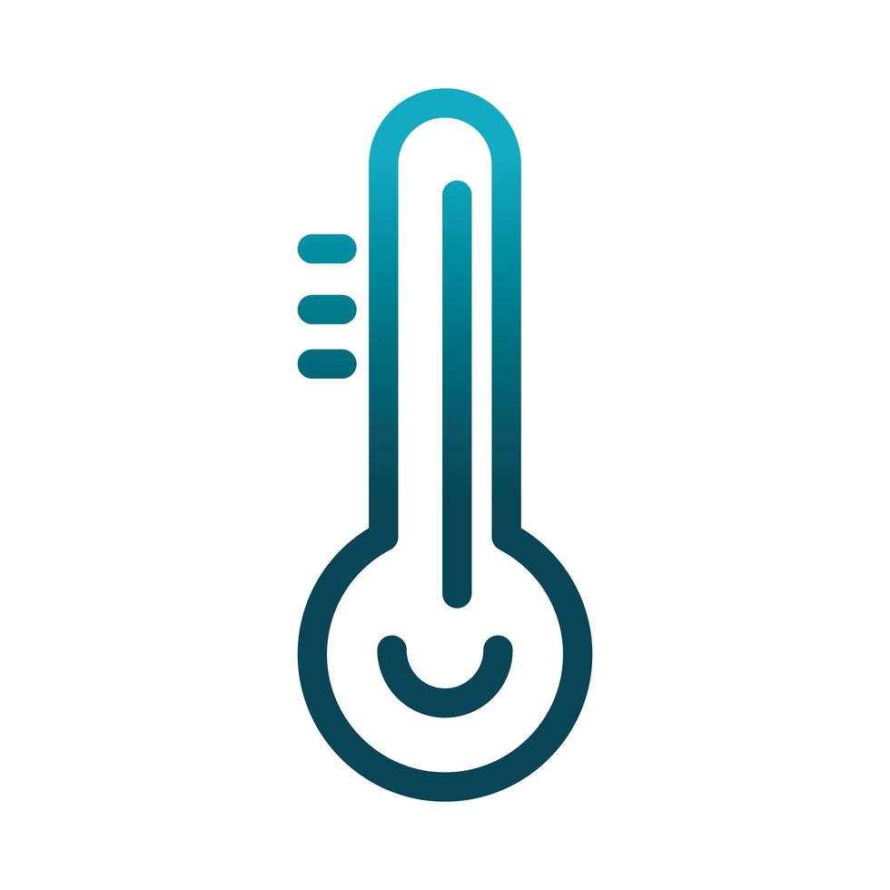 ícone de estilo gradiente de ciência e pesquisa de laboratório de termômetro vetor