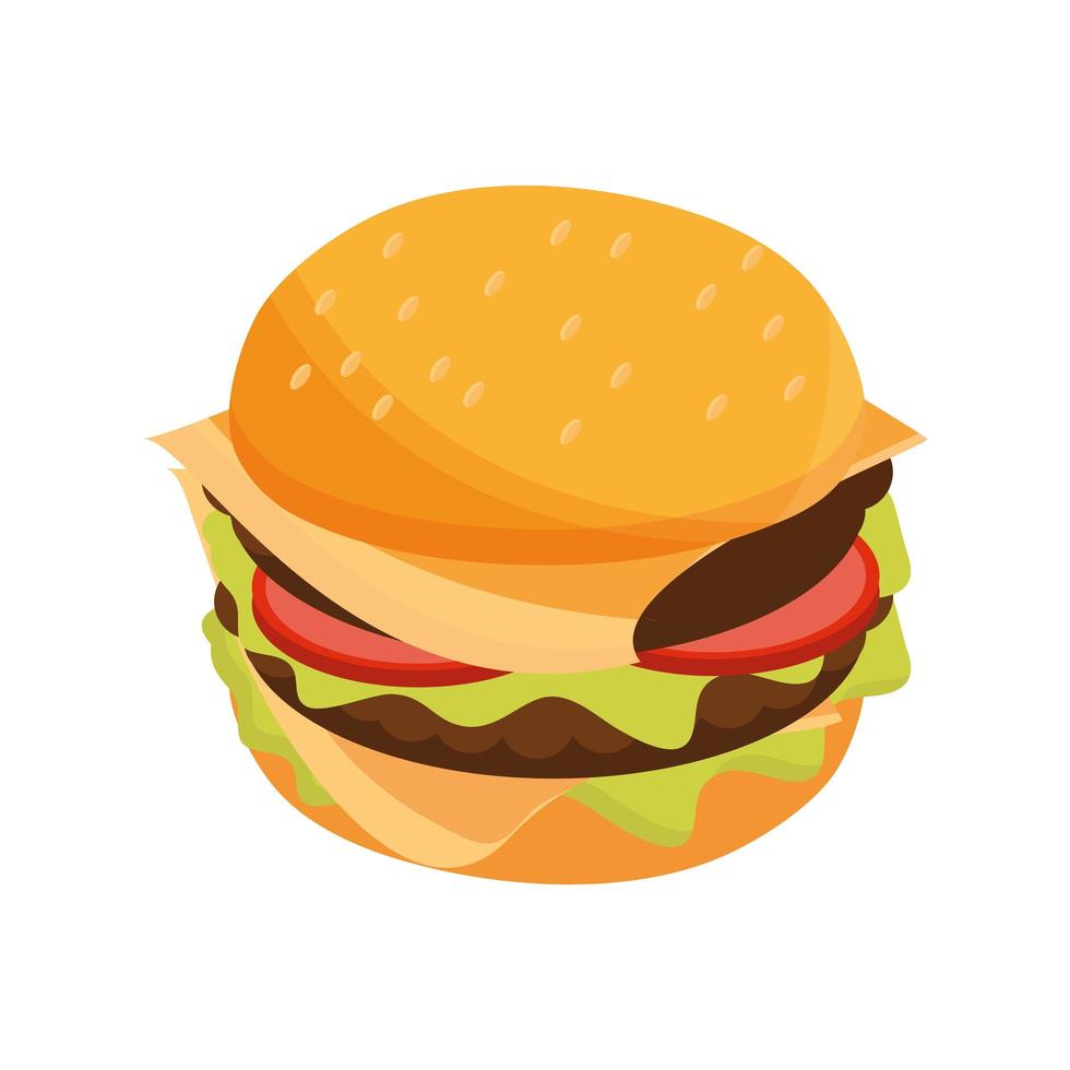 ícone de estilo simples de hambúrguer delicioso fast food vetor