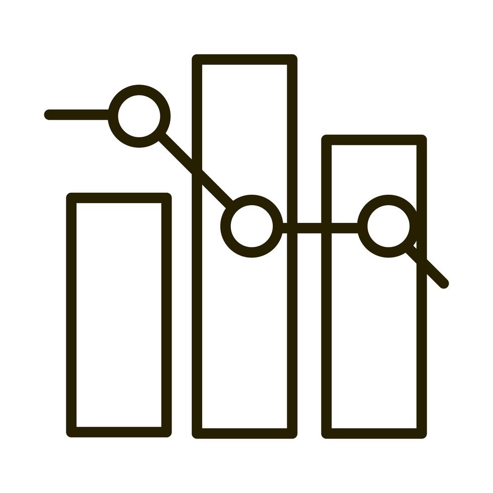 diagrama de barra de estatísticas aumentar relatório de negócios financeiro investimento ícone de linha vetor