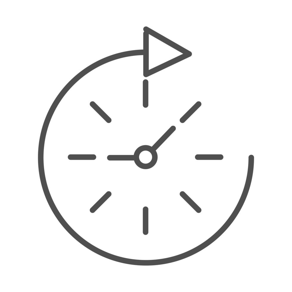 ícone de estilo de linha de entrega relacionado a velocidade de relógio tempo frete de carga vetor